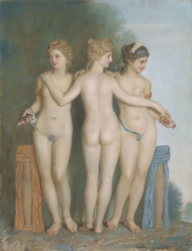 The Three Graces after the Ancient Roman Statue Group in the Galleria Borghese in Rome