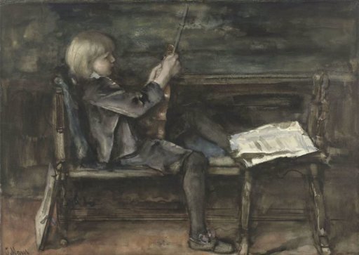 Portrait of Willem Matthijs Maris, with violin