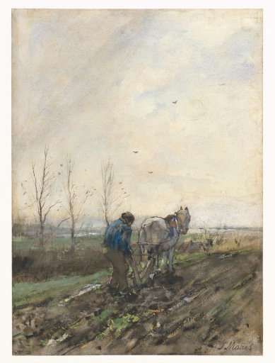Ploughing farmer