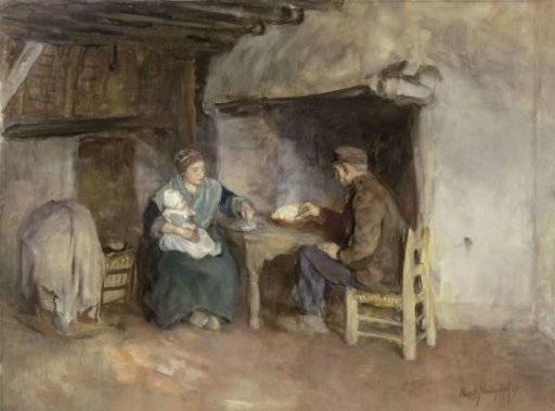 Midday meal in a peasant family