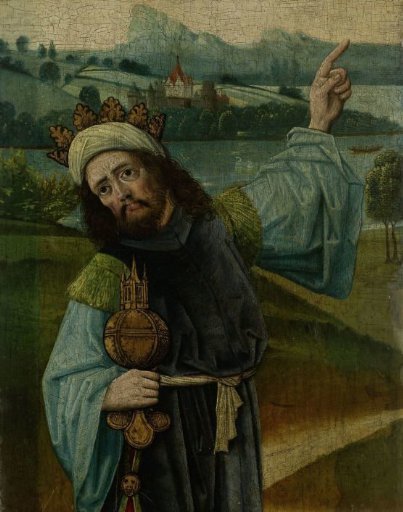 King Melchior, one of the Three Magi, Pointing at the Star, fragment from An Adoration of the Magi