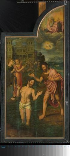 The Baptism of Christ in the Jordan, right panel of a triptych