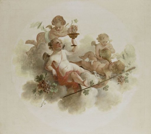 Four Putti with Grapes