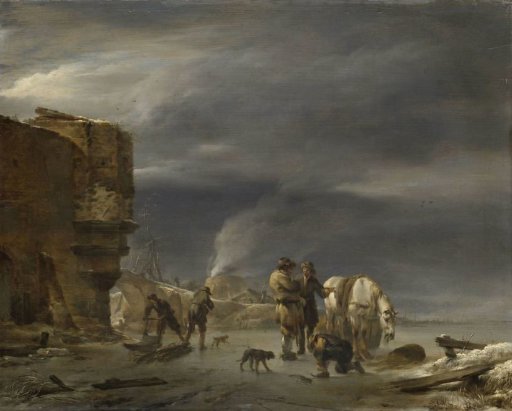 On the Ice near a Town