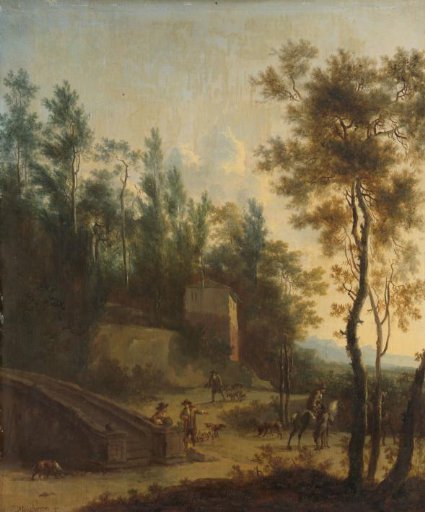 Italian Landscape with Hunters