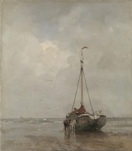 Bluff-bowed Fishing Boat on the Beach at Scheveningen
