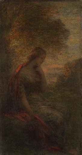 Young Woman under a Tree at Sunset, called 'Autumn'