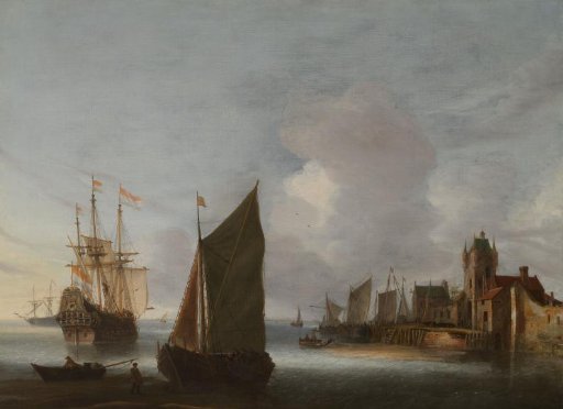 Ships near Zierikzee with the Zuidhavenpoort in the Background