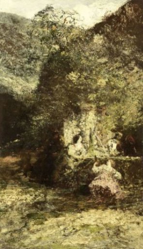 Figures near a Fountain