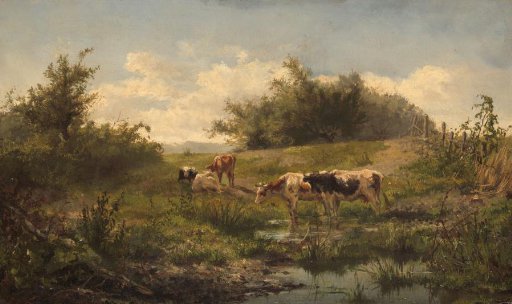 Cows at a Pond