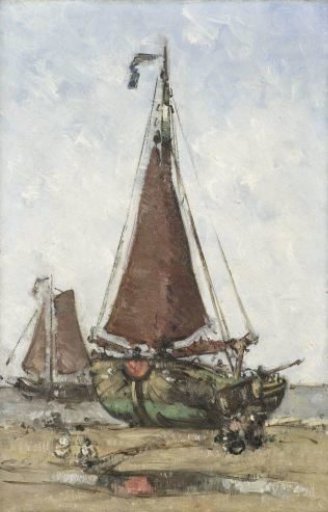 Bluff-bowed Fishing Boat on the Beach