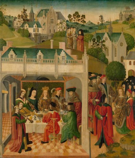 Wedding Feast of Saint Elizabeth of Hungary and Louis of Thuringia in the Wartburg, inner left wing of an altarpiece made for the Grote Kerk in Dordrecht