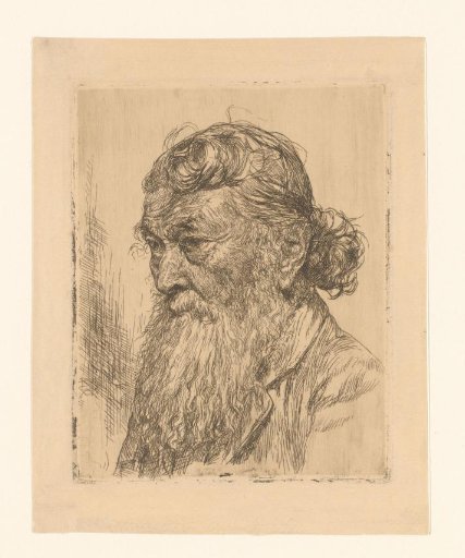 Head of an Old Man with Beard and Hair in a Knot
