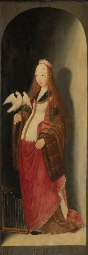 Saint Cecilia, right wing of a triptych