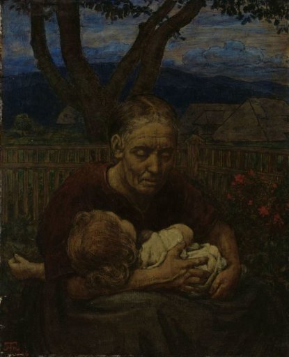 Mother and Child in a garden