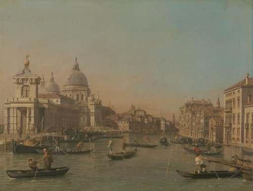 Entrance to the Grand Canal near the Punta della Dogana and Santa Maria della Salute