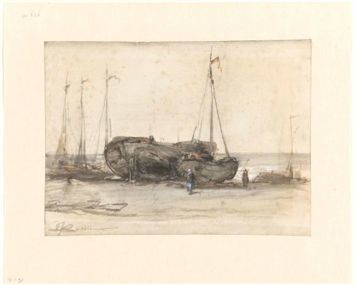 Fishing Boats on the Beach of Scheveningen