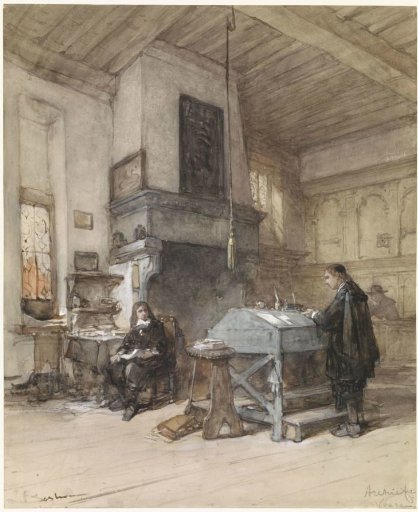 Archive at Veere with Figures in Seventeenth-Century Costume