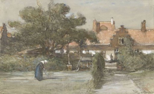 Courtyard of the Heilige Geesthofje on the Palviljoensgracht in The Hague