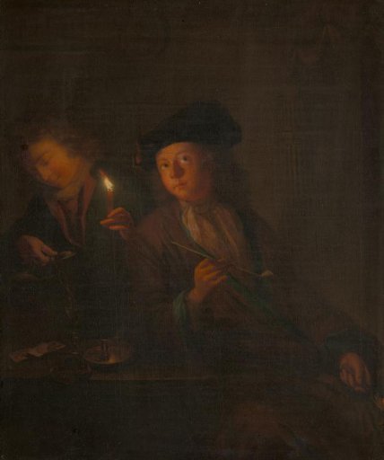 The Smoker (A Man with a Pipe and a Man Pouring a Beverage into a Glass)