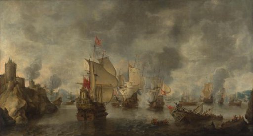 Battle of the Combined Venetian and Dutch Fleets against the Turks in the Bay of Foya, 1649