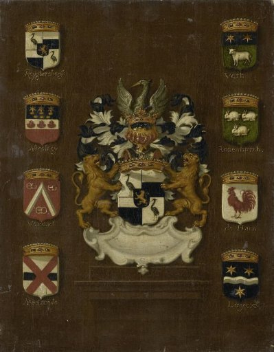 Coat of Arms of Jan van Reyersbergh with its eight quarterings