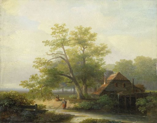 A Watermill in a Woody Landscape