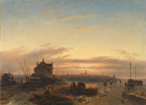 Winter on the IJ before Amsterdam