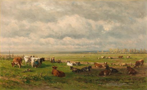 Meadow Landscape with Cattle
