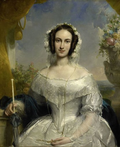 Agatha Petronella Hartsen (1814-78). In bridal attire on the occasion of her marriage to Jan van der Hoop on 17 March 1841