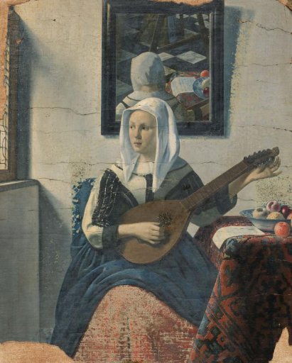 Woman playing the cittern