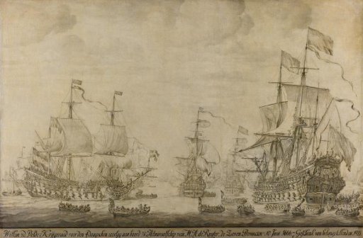 "Council of War aboard ""The Seven Provinces"", the Flagship of Michiel Adriaenszoon de Ruyter, 10 June 1666, preceding the Four Days' Battle: episode from the Second Anglo-Dutch War"