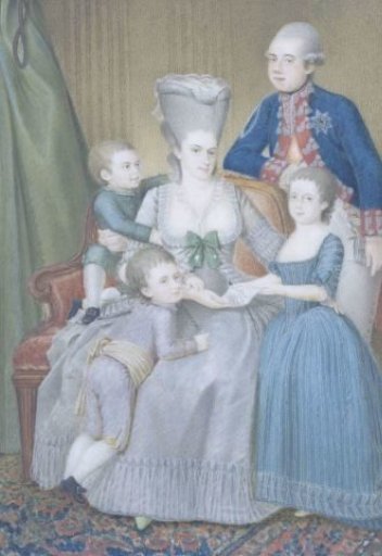 William V (1748-1806), Prince of Orange-Nassau, with his wife Frederika Sophia Wilhelmina of Prussia and their children Frederica Louisa Wilhelmina, William Frederick and William George Frederick