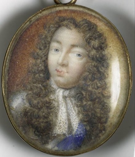Portrait of a man and a woman (reverse side) presumably Willem Frederik Margrave of Brandenburg-Anspach (1686-1723) and his wife Christiane Charlotte of Württemberg (1694-1723)