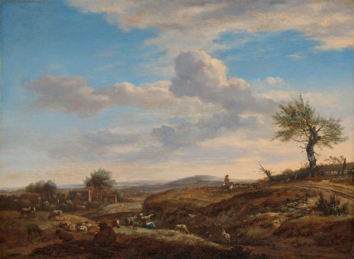 Hilly landscape with a high road