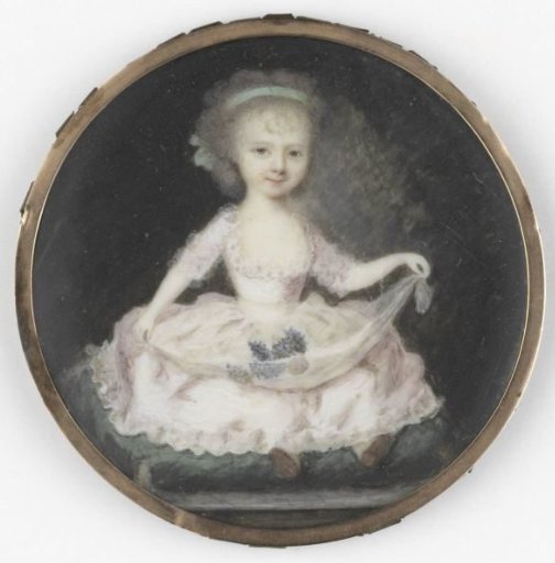 Portrait of a child, held before Frederica Louisa Wilhelmina (1770-1819), Princess of Orange-Nassau. Daughter of Prince William V