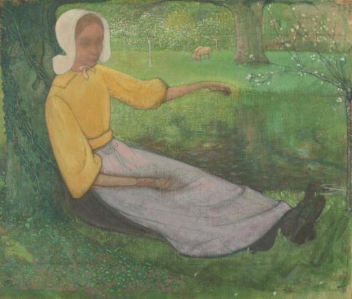 Woman of Huizen sitting under a Tree
