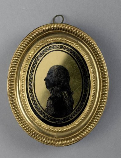 Silhouette portrait of a man in an officer's uniform