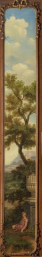 Arcadian landscape with a sleeping boy under a tree