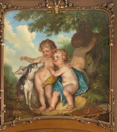 Three Children with Two Dogs