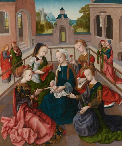 Mary with Jesus and Four Holy Virgins