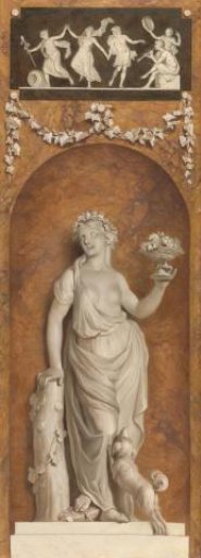 Wall painting with a bacchante
