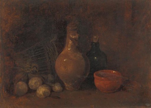 Still Life with Four Fruits, Glass, and Earthenware