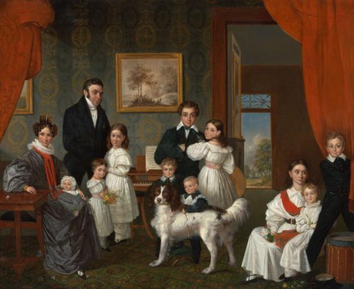 Portrait of the Baud family in their country house in Voorburg