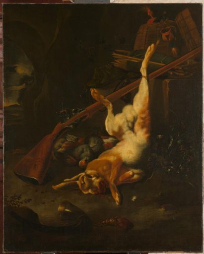 A Hunter's Bag, with Dead Hare