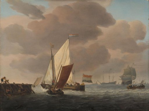 Ships near the Coast in windy Weather