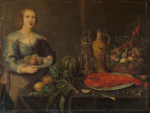 Servant by a Larder Table