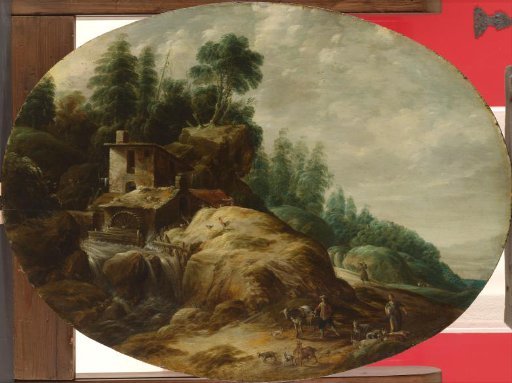 Watermill by a Wooded Outcrop