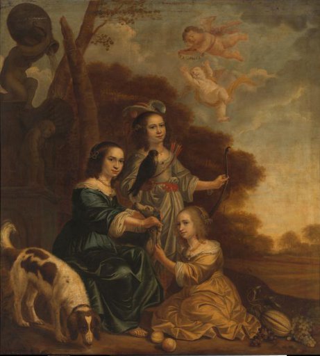 Portrait of Geertruyt, Margriet and Anna Delff, the Artist's Daughters (Portrait of three Little Girls in a Landscape)