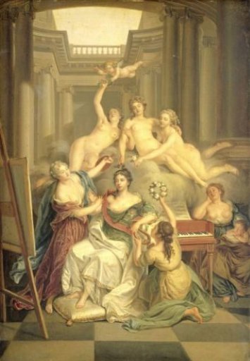 Frederika Sophia Wilhelmina of Prussia (1751-1820). Wife of Prince William V, in the Temple of the Arts
